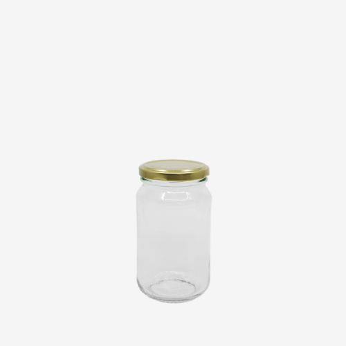 Honey Round Glass Jar 375ml Capped